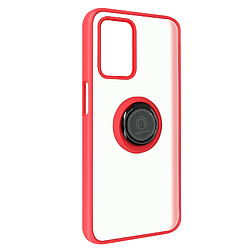 Avizar Coque Realme 8 5G Bi-matière Bague Métallique Support Rouge