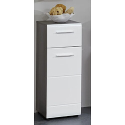 Trendteam Armoire de rangement de sol Line Blanc et argenté fumé