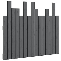 vidaXL Tête de lit murale Gris 95,5x3x80 cm Bois massif de pin