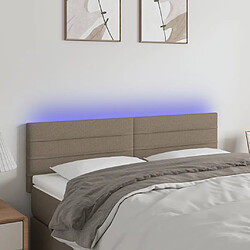 Maison Chic Tête de lit scandinave à LED,meuble de chambre Taupe 144x5x78/88 cm Tissu -MN37989