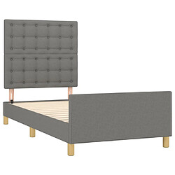 Avis vidaXL Cadre de lit sans matelas avec tête de lit 90x200cm tissu