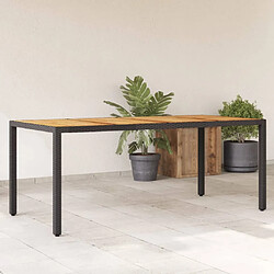 Maison Chic Table de jardin | Table d'extérieur et dessus en bois d'acacia noir résine tressée -GKD46340