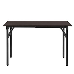 Helloshop26 Table pliant de cuisine salle à manger hauteur réglable pour 4 personnes 120 cm marron et noir 03_0004362