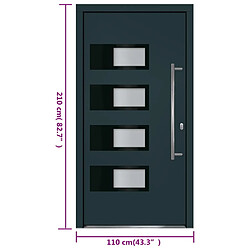 vidaXL Porte d'entrée Anthracite 110x210 cm Aluminium et PVC pas cher