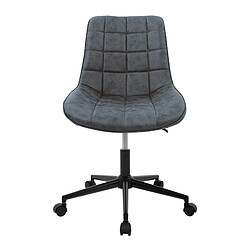 ML-Design 3x Chaise de bureau pivotante en simili anthracite tabouret pour salon/travail