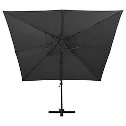 Avis Helloshop26 Parasol déporté à double toit 300 x 300 cm noir 02_0008558