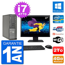 PC Dell Optiplex 3020 SFF Ecran 27" i7-4770 RAM 4Go Disque 2To Windows 10 Wifi - Occasion