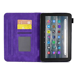 Etui en PU fonction d'éveil/veille automatique avec support et porte-cartes pour votre Amazon Fire HD 8 (2016)/(2017)/(2018) - violet