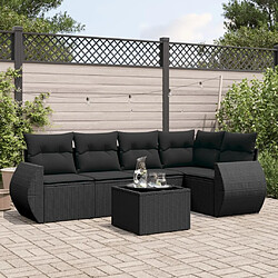 Maison Chic Salon de jardin 6 pcs avec coussins | Ensemble de Table et chaises | Mobilier d'Extérieur noir résine tressée -GKD41265