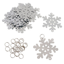 30pcs bricolage en plastique flocon de neige noël pendentifs noël suspendu décor argent