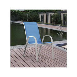 Avis Habitat Et Jardin Fauteuil jardin Textilène Cordoba - Phoenix - Bleu - Lot de 4