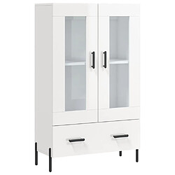 vidaXL Buffet haut blanc brillant 69,5x31x115 cm bois d'ingénierie