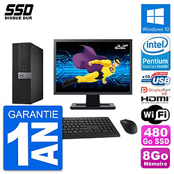 PC Dell 7040 SFF Ecran 22" Intel G4400 RAM 8Go SSD 480Go HDMI Windows 10 Wifi - Occasion