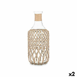 Gift Decor Bouteille Décorative Transparent Naturel verre Corde 19 x 48 cm (2 Unités) 