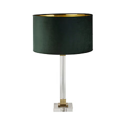 Searchlight Lampe de Table Cristal, Laiton, Velours Vert