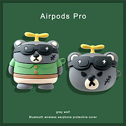 GUPBOO Airpods Coque Housse Étui Protecteur Compatible pour AirPods 3-société de dessin animé cicatrice ours filature bambou libellule