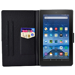 Etui en PU avec support et porte-carte pour votre Amazon Fire HD 8 (2016)/(2017)/(2018) - Arc-en-ciel