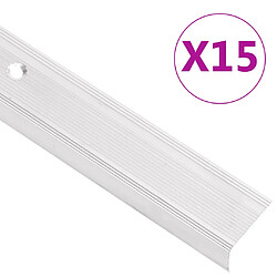 vidaXL Nez de marche forme en L 15 pcs aluminium 134 cm argenté