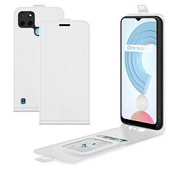 Coque en TPU + PU texture crazy horse un porte-cartes vertical blanc pour votre Realme C21Y