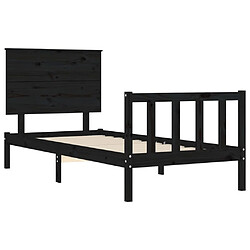 Acheter vidaXL Cadre de lit sans matelas noir bois de pin massif