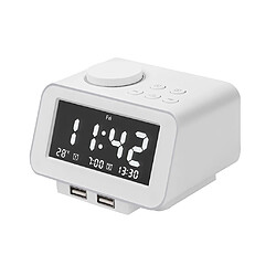 Avis Multifonctionnel Réveil Numérique USB Hôtel Radio Horloge EU Blanc