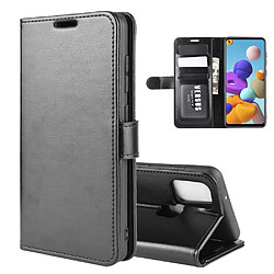 Etui en PU peau de cheval fou unique noir pour votre Samsung Galaxy A21s