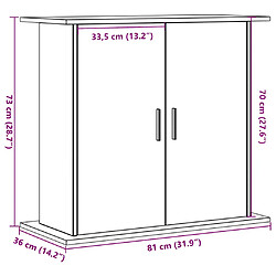 vidaXL Support pour aquarium vieux bois 81x36x73 cm bois d'ingénierie pas cher