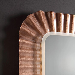 Avis Kiamami Valentina MIROIR À LED AVEC CADRE EN VERRE ONDULÉ BRONZE 94X68