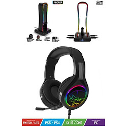 Spirit of Gamer Support Casque Gaming RGB Porte Casque Gamer Multifonctions 11 Effets Lumineux Pour PC/PS4/Xbox + CASQUE GAMER RGB