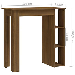 vidaXL Table de bar avec étagère chêne marron bois d'ingénierie pas cher