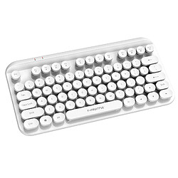 Mini Clavier Bluetooth Sans Fil Multifonction Portable 2.4G pour Ordinateur Portable Blanc