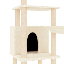 Helloshop26 Arbre à chat meuble tour grimper jouet grattage grattoir escalade plateforme avec griffoirs en sisal 132 cm crème 02_0022468 pas cher