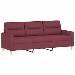 Acheter Maison Chic Canapé 3 places avec oreillers,Sofa de Salon,Canapé droit décoratifs bordeaux 180 cm tissu -GKD582763