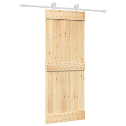 vidaXL Porte coulissante et kit de quincaillerie 80x210 cm pin massif