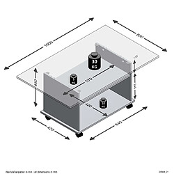 FMD Table basse avec roulettes Style ancien et noir pas cher