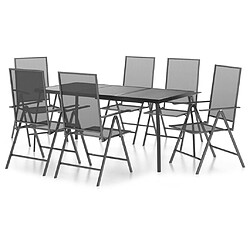 Salle à manger de jardin 7 pcs,Table et chaise à dîner anthracite acier -MN57057