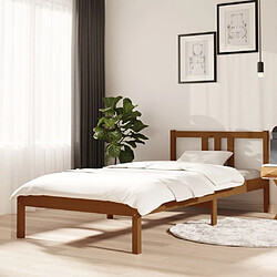 vidaXL Cadre de lit sans matelas marron miel bois massif 90x200 cm