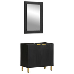 vidaXL Ensemble de meubles salle de bain 2 pcs noir bois d'ingénierie