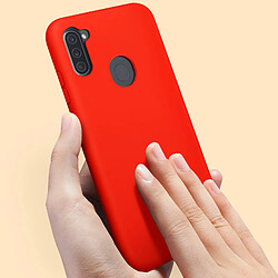 Avizar Coque Samsung Galaxy A11 / M11 Silicone Semi-rigide Finition Soft Touch rouge pas cher