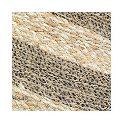 Aubry Gaspard Tapis ovale en jute naturel et noir.