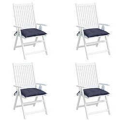 Avis vidaXL Coussins de chaise lot de 4 bleu marine 40x40x7 cm tissu oxford