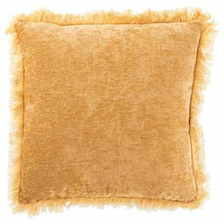 Paris Prix Coussin Déco Franges 45x45cm Jaune Ocre