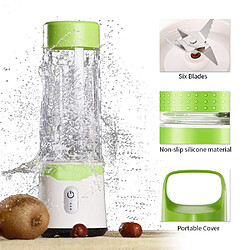 Universal Mélangeur portable, mélangeur à jus USB, mélangeur à jus de voyage rechargeable pour milkshakes, haricots, smoothies, six lames.