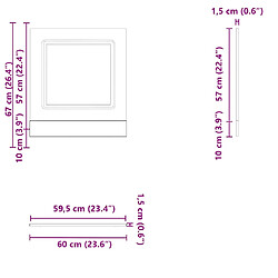 vidaXL Panneau de lave-vaisselle Kalmar sonoma gris 60x1,5x67 cm pas cher