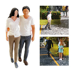 Avis 1:64 échelle Peinte à La Main Modèle Miniature Couple Figurines Park Diorama Blanc