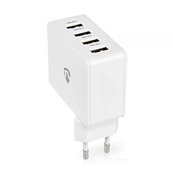 Acheter NEDIS Chargeur secteur Blanc à 4 entrées USB (total 6.8A) compatible Smartphones et Tablettes Tous types usb