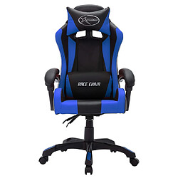 Acheter Helloshop26 Chaise fauteuil siège pivotante de bureau informatique étude de jeux vidéo avec LED RVB et similicuir bleu 02_0024201