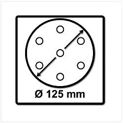 Festool Disques StickFix 9 trous diamètre 125 mm grain 80 boîte de 50