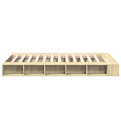 Acheter Vidaxl Cadre de lit chêne sonoma 140x190 cm bois d'ingénierie