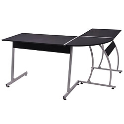 Acheter Maison Chic Bureau solide,Table de travail,Bureau d'ordinateur d'angle en forme de L Noir -GKD80594